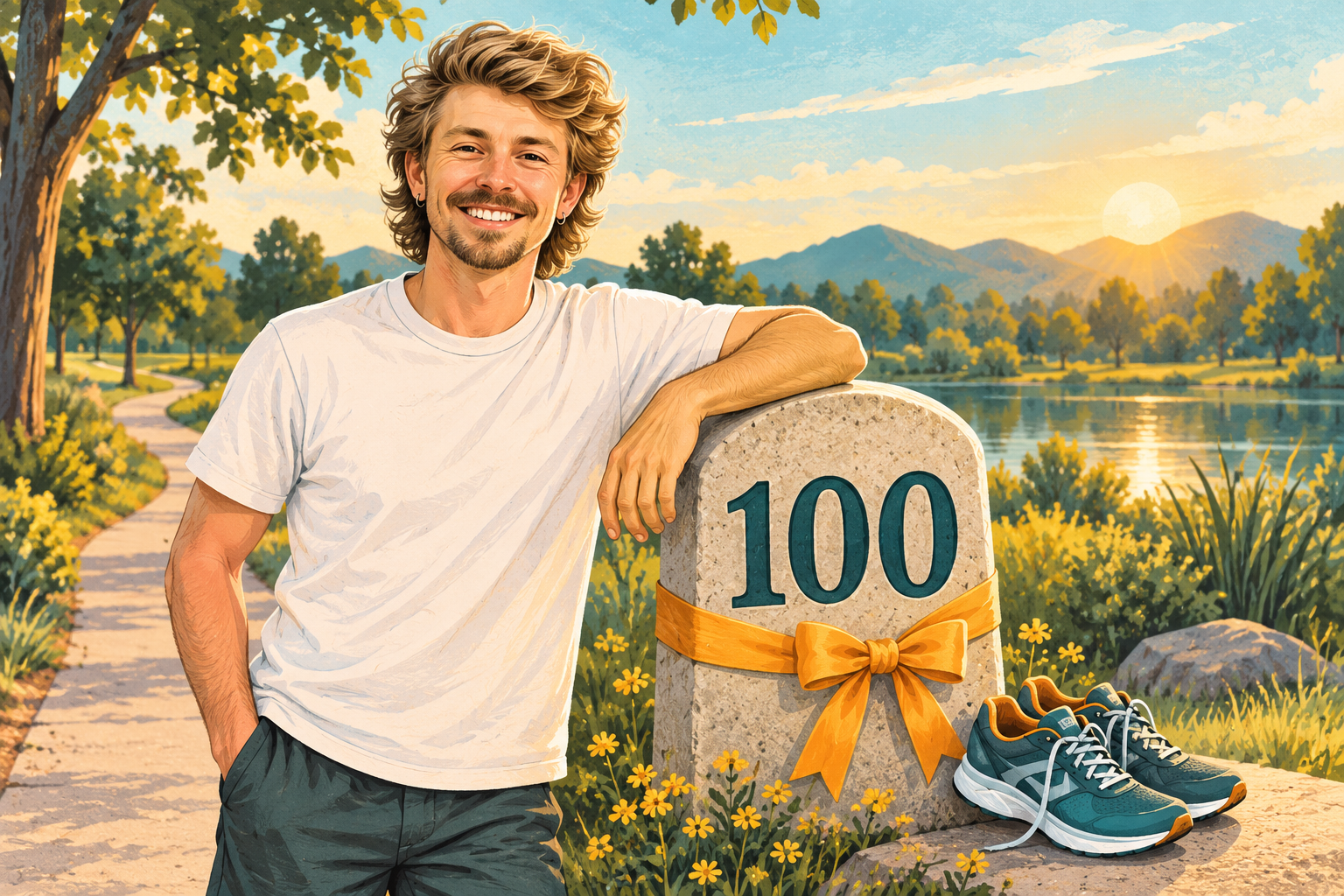 John reaches his 100th parkrun a year after a transplant